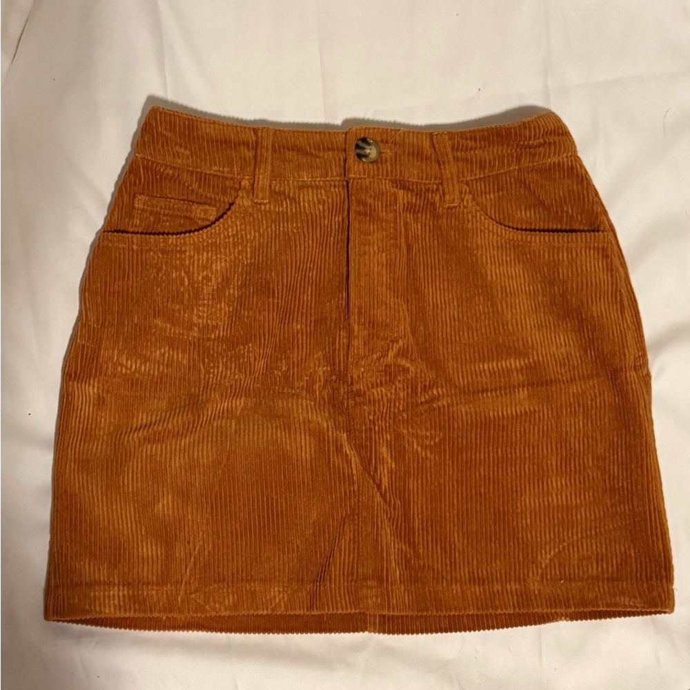 Forever 21 Corduroy Mini Skirt in Orange